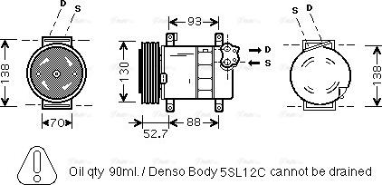 Ava Quality Cooling FTAK088 - Compressore, Climatizzatore autozon.pro