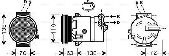 Ava Quality Cooling FTAK334 - Compressore, Climatizzatore autozon.pro