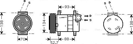 Ava Quality Cooling FT K088 - Compressore, Climatizzatore autozon.pro