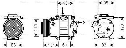 Ava Quality Cooling HYAK237 - Compressore, Climatizzatore autozon.pro