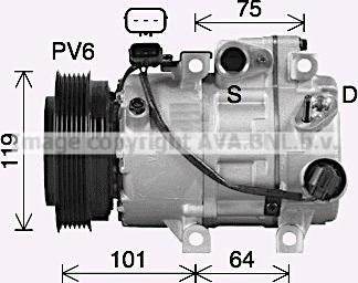 Ava Quality Cooling HYK497 - Compressore, Climatizzatore autozon.pro