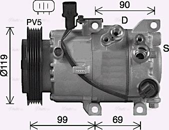 Ava Quality Cooling HYK487 - Compressore, Climatizzatore autozon.pro