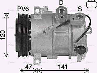 Ava Quality Cooling JEAK086 - Compressore, Climatizzatore autozon.pro