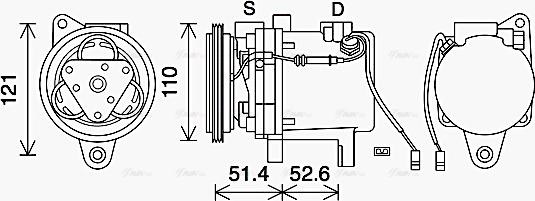 Ava Quality Cooling MCAK019 - Compressore, Climatizzatore autozon.pro