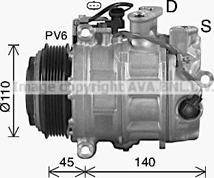 Ava Quality Cooling MSK767 - Compressore, Climatizzatore autozon.pro