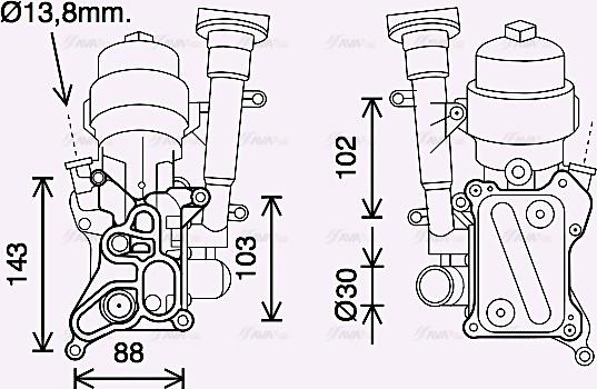 Ava Quality Cooling OL3686H - Radiatore olio, Olio motore autozon.pro