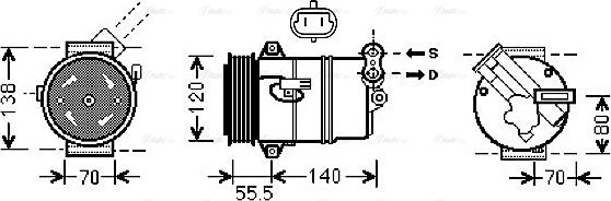 Ava Quality Cooling OLAK498 - Compressore, Climatizzatore autozon.pro