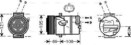 Ava Quality Cooling OLAK445 - Compressore, Climatizzatore autozon.pro