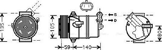 Ava Quality Cooling OLAK446 - Compressore, Climatizzatore autozon.pro