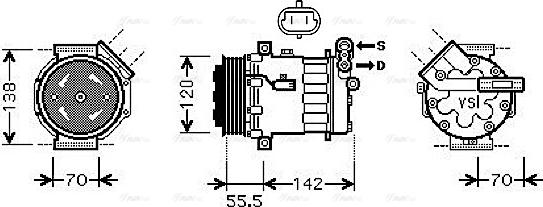 Ava Quality Cooling OL K447 - Compressore, Climatizzatore autozon.pro