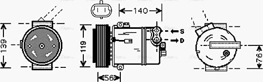 Ava Quality Cooling OL K463 - Compressore, Climatizzatore autozon.pro