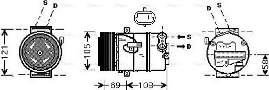 Ava Quality Cooling OLAK438 - Compressore, Climatizzatore autozon.pro