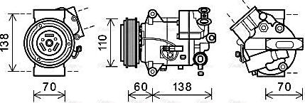 Ava Quality Cooling OLAK616 - Compressore, Climatizzatore autozon.pro