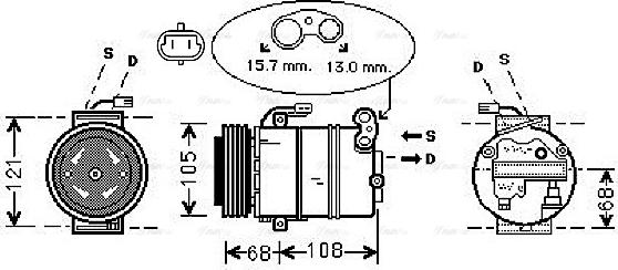 Ava Quality Cooling OLAK138 - Compressore, Climatizzatore autozon.pro