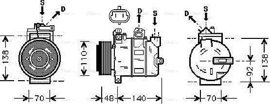 Ava Quality Cooling OLAK356 - Compressore, Climatizzatore autozon.pro