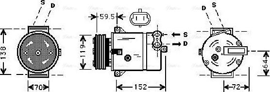 Ava Quality Cooling OLAK279 - Compressore, Climatizzatore autozon.pro