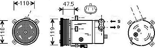 Ava Quality Cooling OLAK277 - Compressore, Climatizzatore autozon.pro