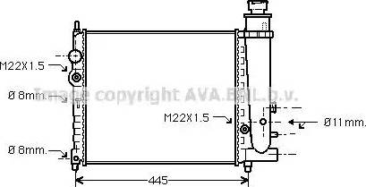 Ava Quality Cooling PE 2078 - Radiatore, Raffreddamento motore autozon.pro