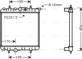 Ava Quality Cooling PE 2243 - Radiatore, Raffreddamento motore autozon.pro