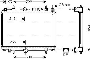 Ava Quality Cooling PE 2234 - Radiatore, Raffreddamento motore autozon.pro