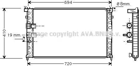 Ava Quality Cooling PE 2232 - Radiatore, Raffreddamento motore autozon.pro