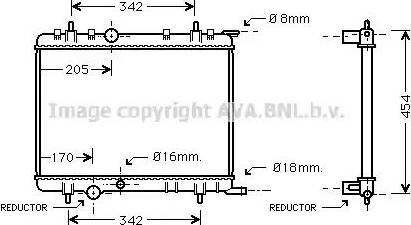 Ava Quality Cooling PE2223 - Radiatore, Raffreddamento motore autozon.pro