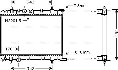 Ava Quality Cooling PEA2206 - Radiatore, Raffreddamento motore autozon.pro