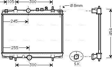 Ava Quality Cooling PEA2208 - Radiatore, Raffreddamento motore autozon.pro