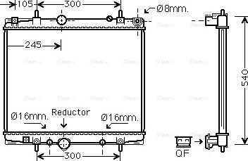 Ava Quality Cooling PEA2275 - Radiatore, Raffreddamento motore autozon.pro