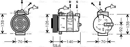 Ava Quality Cooling SBAK054 - Compressore, Climatizzatore autozon.pro