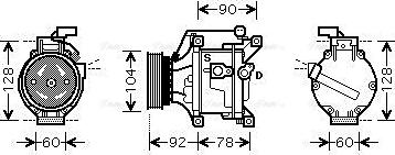 Ava Quality Cooling TOAK446 - Compressore, Climatizzatore autozon.pro