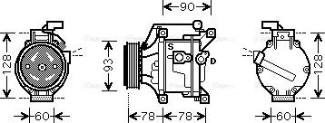 Ava Quality Cooling TOAK443 - Compressore, Climatizzatore autozon.pro