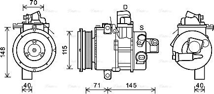 Ava Quality Cooling TOK725 - Compressore, Climatizzatore autozon.pro