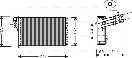 Ava Quality Cooling VN6175 - Scambiatore calore, Riscaldamento abitacolo autozon.pro