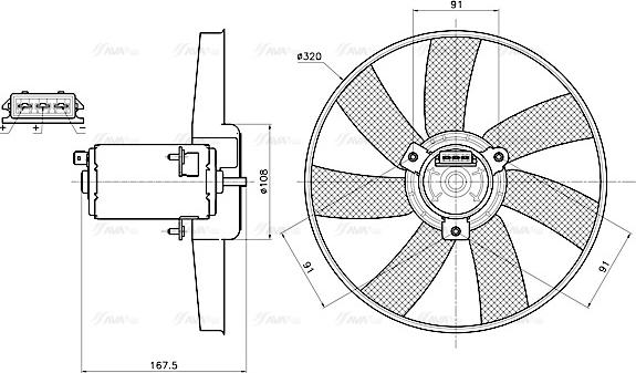 Ava Quality Cooling VN7444 - Ventola, Raffreddamento motore autozon.pro