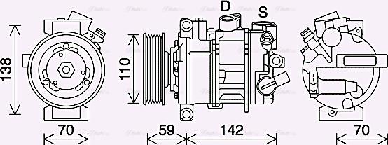 Ava Quality Cooling VNAK401 - Compressore, Climatizzatore autozon.pro