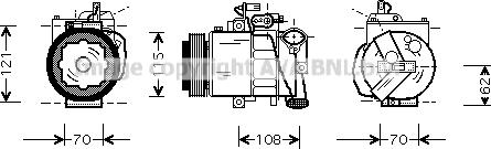 Ava Quality Cooling VNK064 - Compressore, Climatizzatore autozon.pro