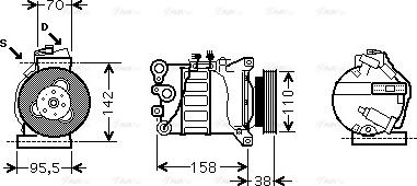 Ava Quality Cooling VOAK143 - Compressore, Climatizzatore autozon.pro