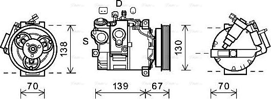 Ava Quality Cooling VOAK167 - Compressore, Climatizzatore autozon.pro