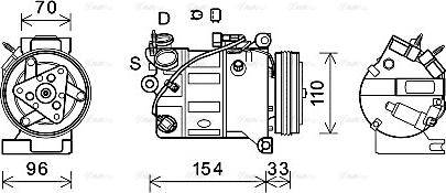 Ava Quality Cooling VOAK183 - Compressore, Climatizzatore autozon.pro