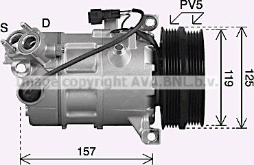 Ava Quality Cooling VOK303 - Compressore, Climatizzatore autozon.pro