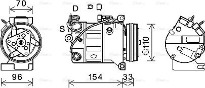 Ava Quality Cooling VOK183 - Compressore, Climatizzatore autozon.pro