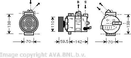 Ava Quality Cooling VWK258 - Compressore, Climatizzatore autozon.pro