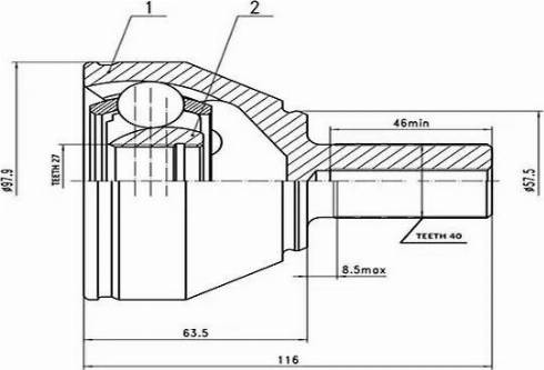 Aywiparts AW1510992 - Kit giunti, Semiasse autozon.pro