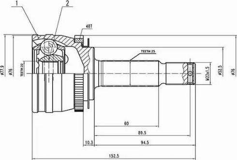 Aywiparts AW1510658A - Kit giunti, Semiasse autozon.pro