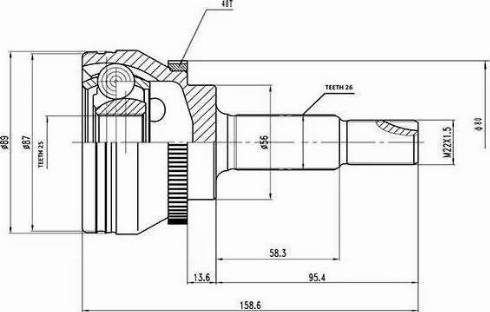 Aywiparts AW1510045A - Kit giunti, Semiasse autozon.pro