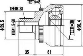 Aywiparts AW1510008A - Kit giunti, Semiasse autozon.pro