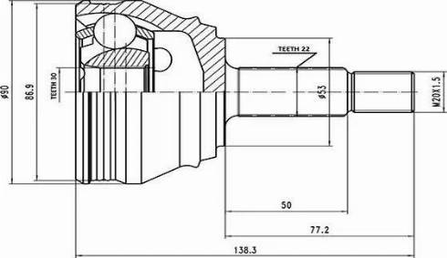 Aywiparts AW1510080A - Kit giunti, Semiasse autozon.pro