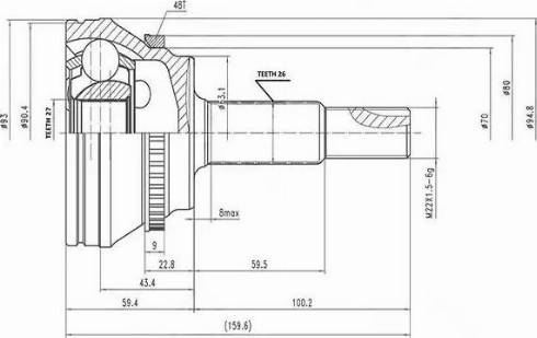 Aywiparts AW1510038A - Kit giunti, Semiasse autozon.pro