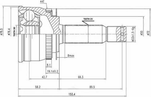 Aywiparts AW1510021A - Kit giunti, Semiasse autozon.pro